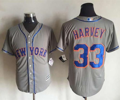 Mets #33 Matt Harvey New Grey Cool Base Stitched MLB Jersey - Click Image to Close